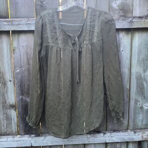 Sheer green boho top sz. S